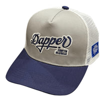 Load image into Gallery viewer, Dapper Trucker Hat (Gray/Blue/White)
