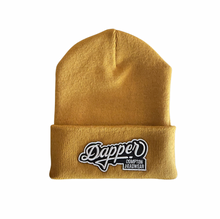 Load image into Gallery viewer, Gold Dapper Beanie (White Logo)
