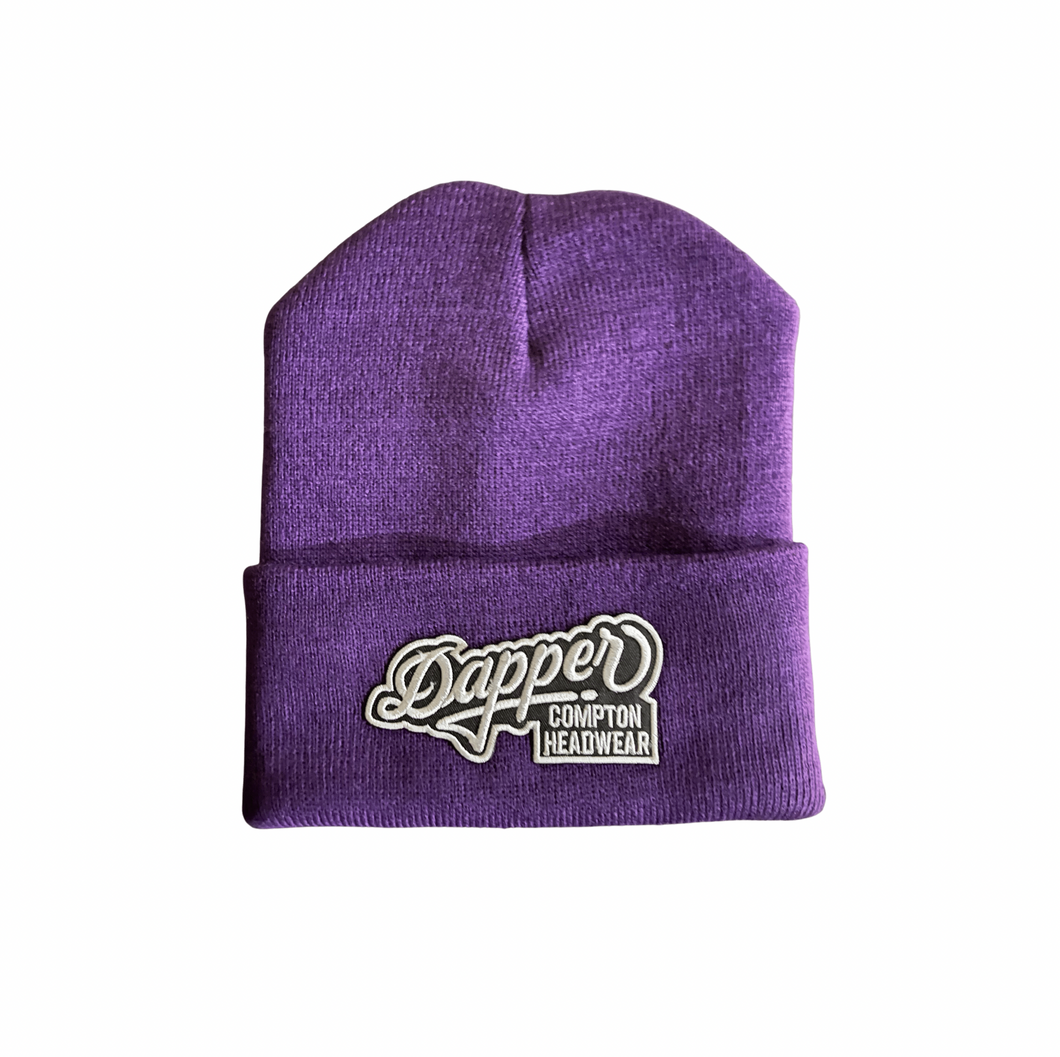Purple Dapper Beanie (White Logo)