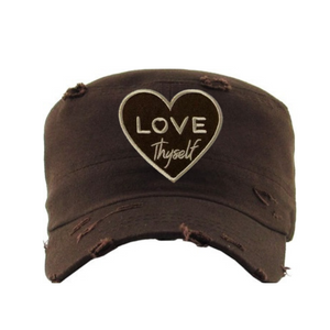Brown Love Thyself Hat (Tan Logo)